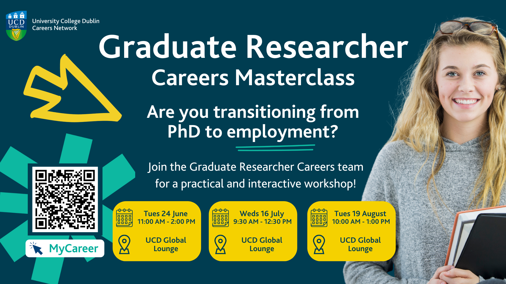 UCD Careers Network Summer Masterclass 2025 poster